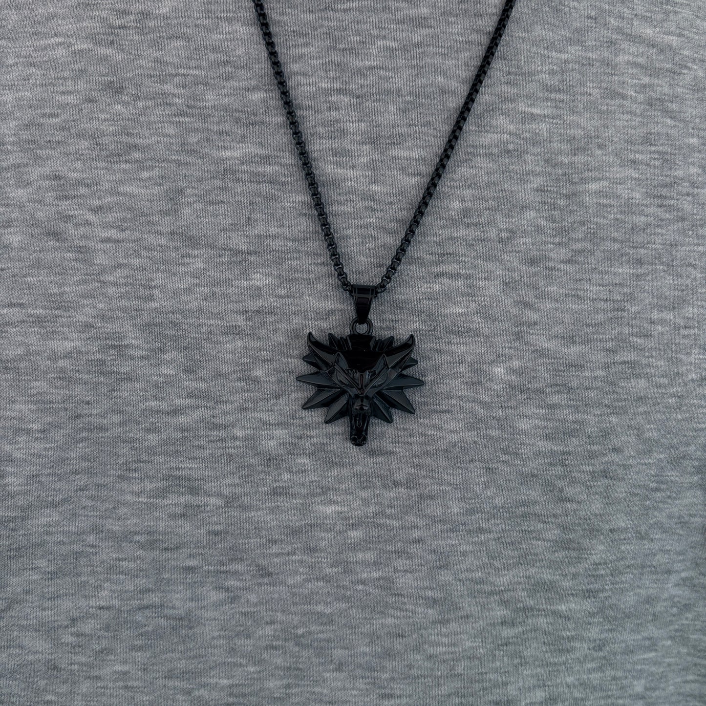 Witcher Inspired Wolf Medallion Pendant – Stainless Steel Dark Fantasy Necklace for Gamers