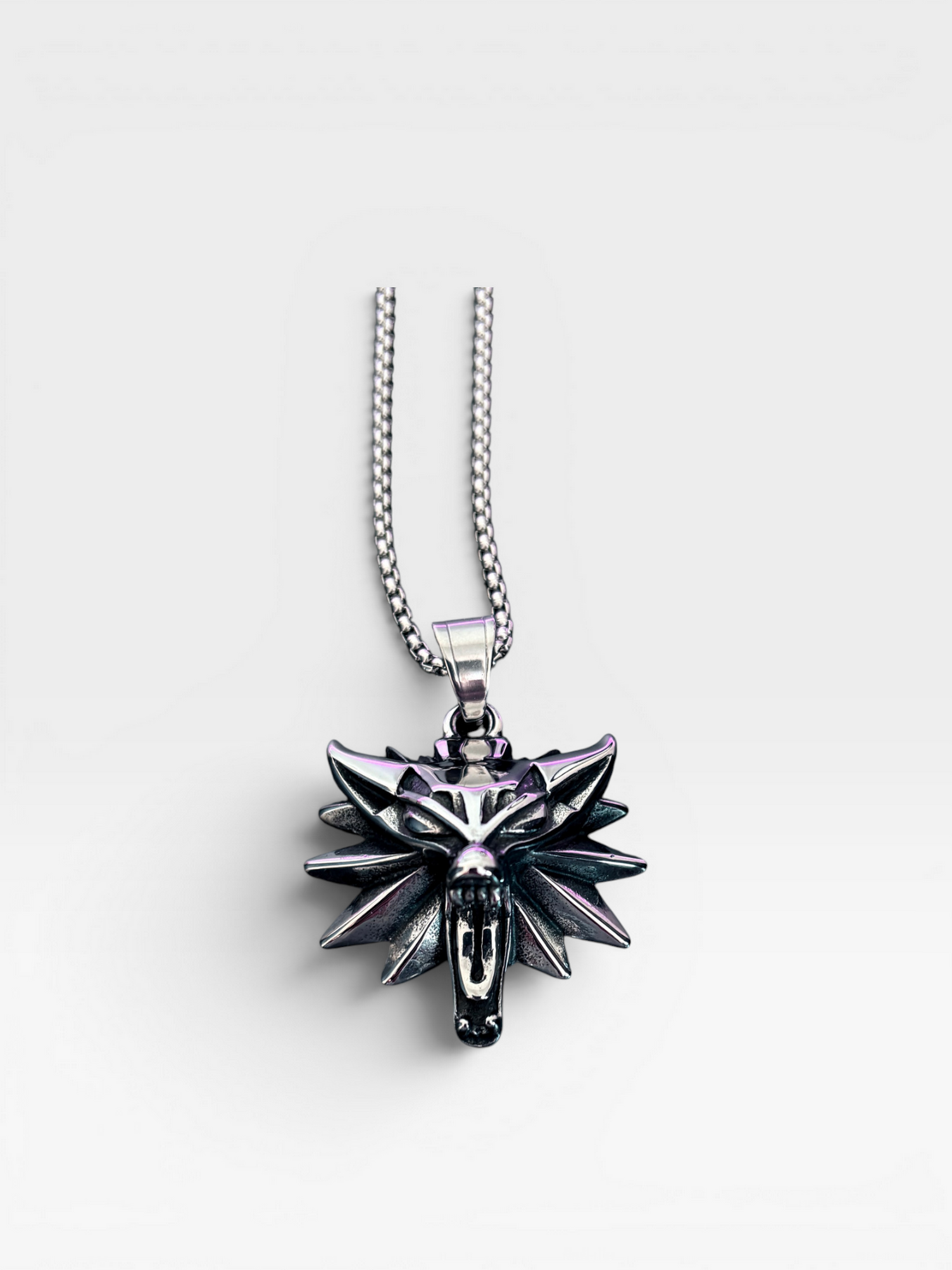 Witcher Wolf Medallion Necklace – Stainless Steel | Lootport